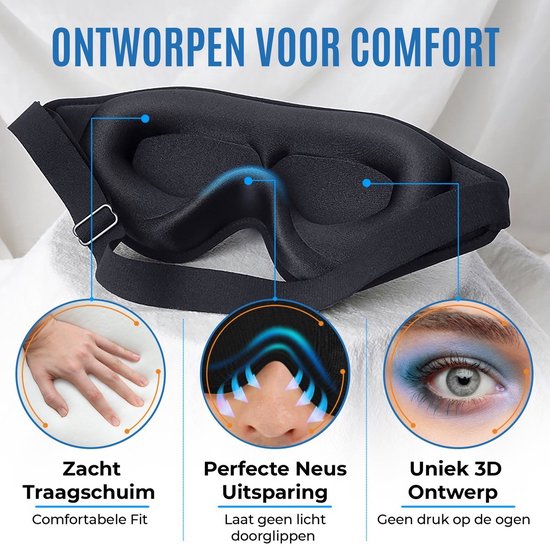 Yaluda® - Luxe Traagschuim Slaapmasker - 3D - Slaapmasker Vrouwen - Slaap  Oogmasker -... | bol.com