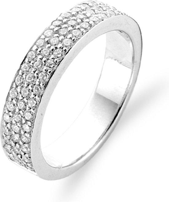 Breuning ring zilver 925 gerodineerd met zirkonia gematteerd en hoogglans - Dupon Edelsmid