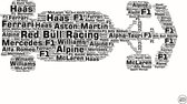 Design407 - F1 Poster RaceTeams ecxlusief Lijst - 50 x 70cm - Race Teams - Formule 1 - Red Bull Racing - Mercedes - Ferrari - Haas - McLaren - Alfa Romeo - Alpha Tauri - Williams - Aston Martin - Alpine - Max Verstappen