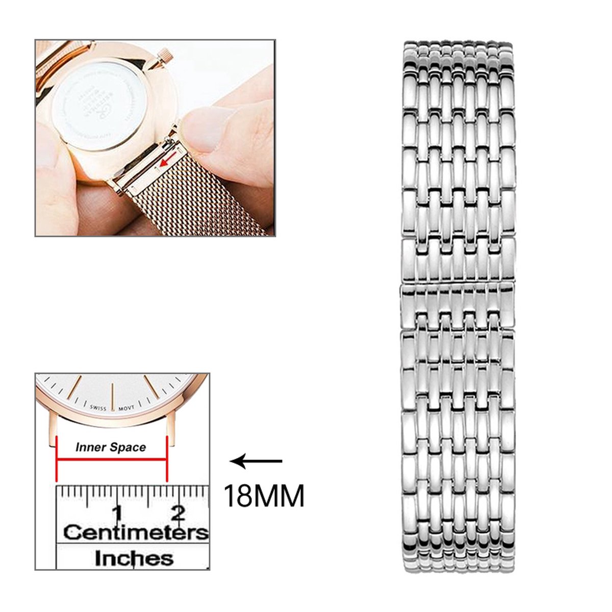 18mm stainless watch band new arrivals