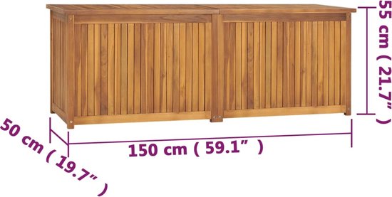 vidaXL Záhradný box 150x50x55 cm z masívneho teakového