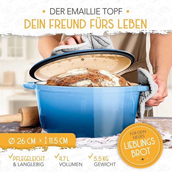 Broodpan in Geëmailleerd Gietijzer 24 cm