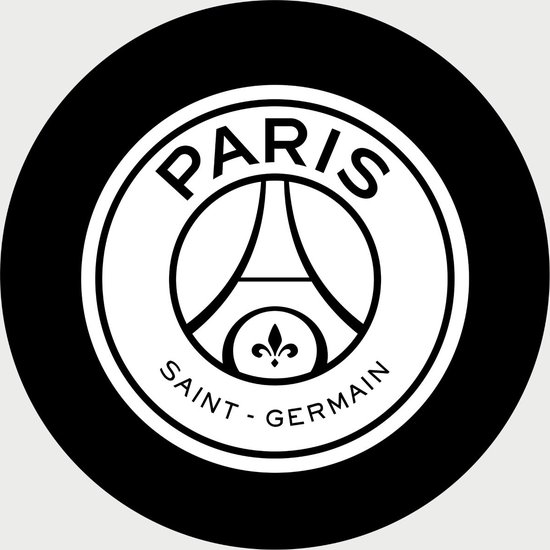 PSG Schilderij - Logo - Voetbal - Paris Saint Germain - UEFA - Champions League - Muurcirkel - Poster - Wanddecoratie op Aluminium (Dibond) - 60x60cm - Inclusief Gratis Ophangsysteem