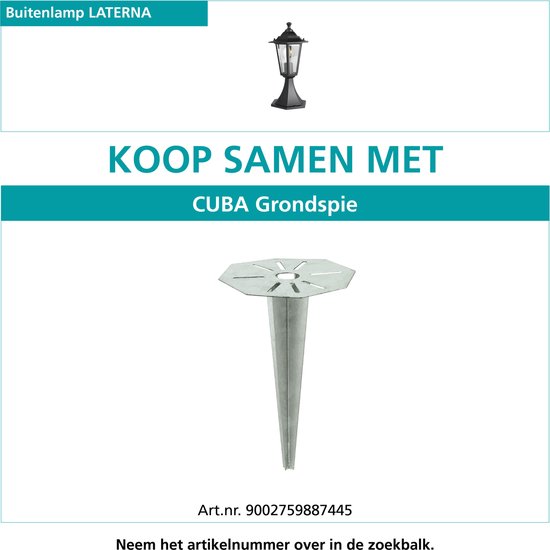 EGLO Laterna 4 Sokkellamp Buiten - E27 - 38,5 cm - Zwart - Eglo