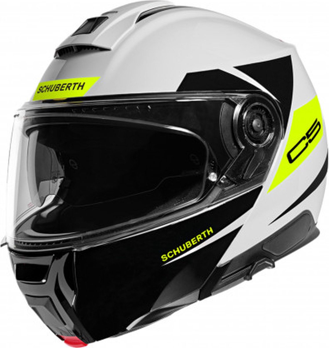 Schuberth C5 Eclipse Wit Geel Systeemhelm - Helm