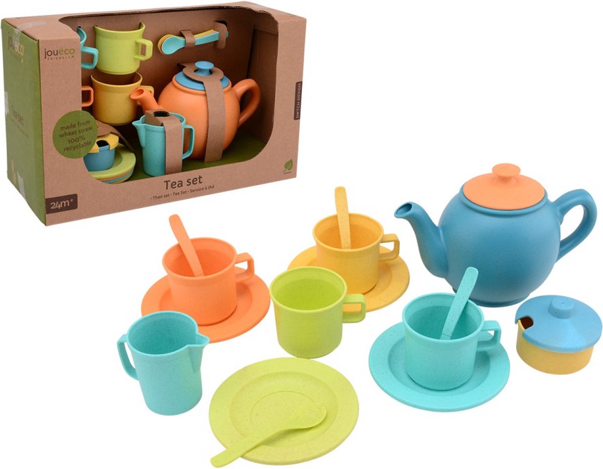 Jouéco - Thee Set Bioplastic 17-delig - Theeservies Speelgoed voor Kinderen — afbeelding 4