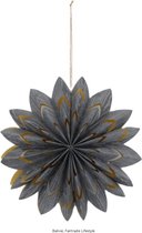 Balivie - Kerstster - Kerstdecoratie - Hanger ster papier - Stevige magneet sluiting - 30x30x6cm - Donker grijs