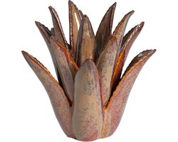 Light&living Theelicht Ø21x21 cm CACTUS keramiek bruin-grijs