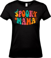 Dames T-shirt Spooky Mama | Halloween Kostuum Volwassenen | Halloween | Foute Party | Zwart dames | maat S