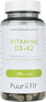 Vitamine D3 3000IU + K2 | vegan | 90 capsules | Puur & Fit