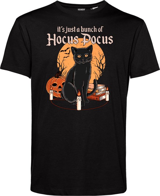 T-shirt Hocus Pocus met kat | Halloween Kostuum Volwassenen | Horror Shirt | Gothic Shirt | Zwart | maat XXL
