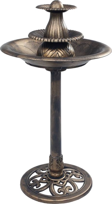 Fontaine pour bain d'oiseaux The Living Store - Bronze - Plastique - 50 x 91 cm (ø x H) - 220-240V - 50Hz - 6W