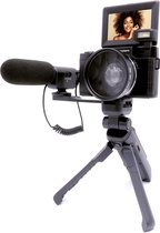AGFA PHOTO Kit Vlogging : Caméra VLG-4K avec Objectif Grand Angle, Trépied Powerbank, Télécommande et Microphone - Immortalisez Chaque Moment avec Une Qualité Exceptionnelle !
