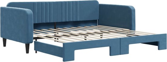 vidaXL-Slaapbank-met-onderschuifbed-100x200-cm-fluweel-blauw