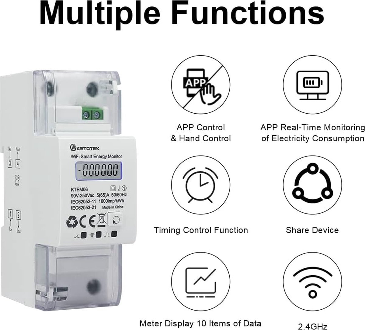 KETOTEK Wattmetre Prise, Compteurs D'énergie, Mesure Consommation
