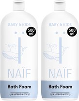 Naïf - Verzorgende Badschuim Voordeelset - 2x500ml - Baby's en Kinderen - met Natuurlijke Ingrediënten