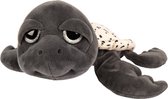 Suki Gifts pluche zeeschildpad Jules knuffeldier - cute eyes - donkergrijs - 24 cm - Hoge kwaliteit