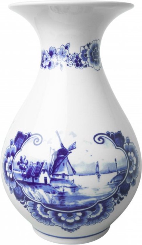 Buikvaas - Molen - 24 cm - Heinen - Delfts blauw - Holland souvenir - Hollandse cadeautjes