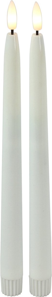 Countryfield Led dinerkaarsen - 2x st- wit -H28 cm - afstandsbediening