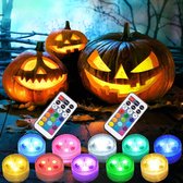 Equivera - Halloween Verlichting - Halloween Versiering - Pompoen Onderzetter - 10 Stuks