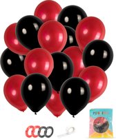 Festivz 40 stuks Rood Zwart Ballonnen – Rode Ballonnen Decoratie – Feestversiering – Red - Feest