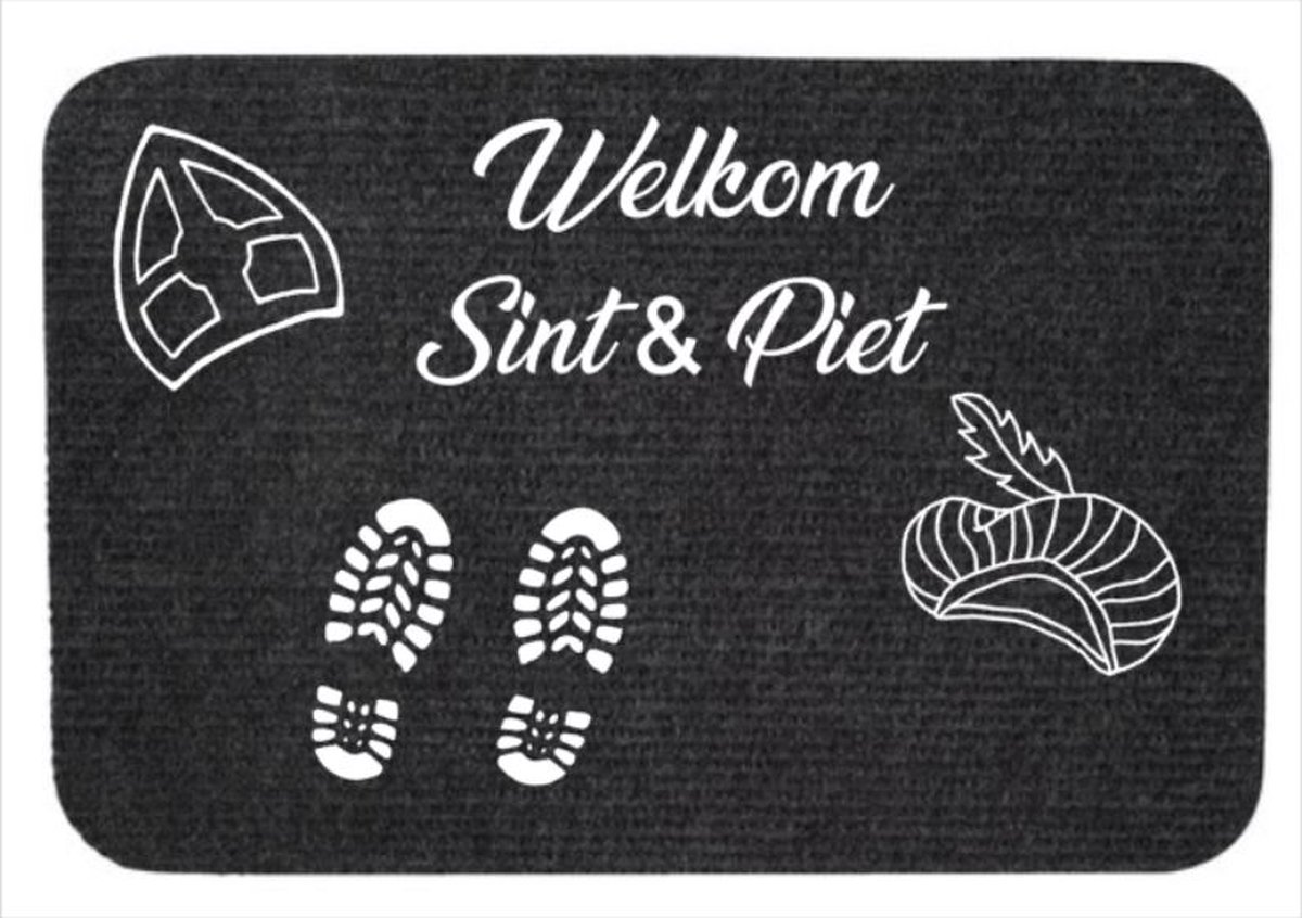 Bedrukte mat Welkom Sint en Piet, Sinterklaas mat, Mat , Sinterklaas, Sint en Piet, Siermat, Kinderfeest, XLX®