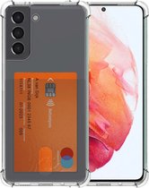 Smartphonica Transparant hoesje voor Samsung Galaxy S21 met pashouder en stootrand / Siliconen / Back Cover geschikt voor Samsung Galaxy S21