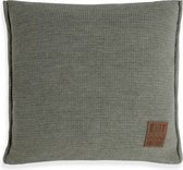 Knit Factory Uni Sierkussen - Vierkant kussen - Kussen woonkamer - Bank kussen - Decoratie kussen - Urban Green - 50x50 cm - Kussenhoes inclusief kussenvulling