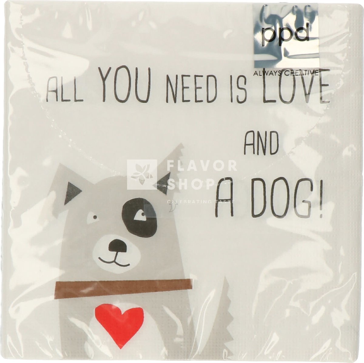 Servietten Love and Dog 33x33 cm