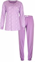 Tenderness Dames Pyjama Set - Bloemetjes print - 100% Gekamde Katoen - Paars - Maat S