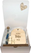 Geschenkbox liefste METER | blauw | neefje | peg doll | houten poppetje | liefste meter | meter vragen | meter worden | peettante vragen | peettante worden | cadeau  | geschenkdoos | giftbox