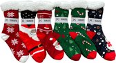 Sukats® Huissokken - Homesocks - 6 Paar - Maat 37-44 - One-Size - Anti-Slip - Fluffy - Heren Huissokken - Kerst - Kerstsokken - Slofsokken - Variant 1