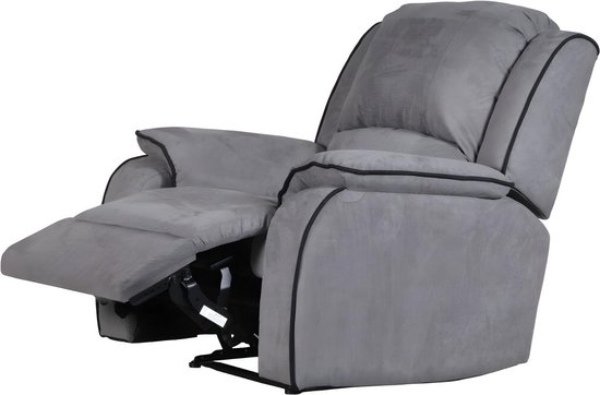 Relaxfauteuil microvezel HERNANI - grijs L 100 cm x H 99 cm x D 96 cm