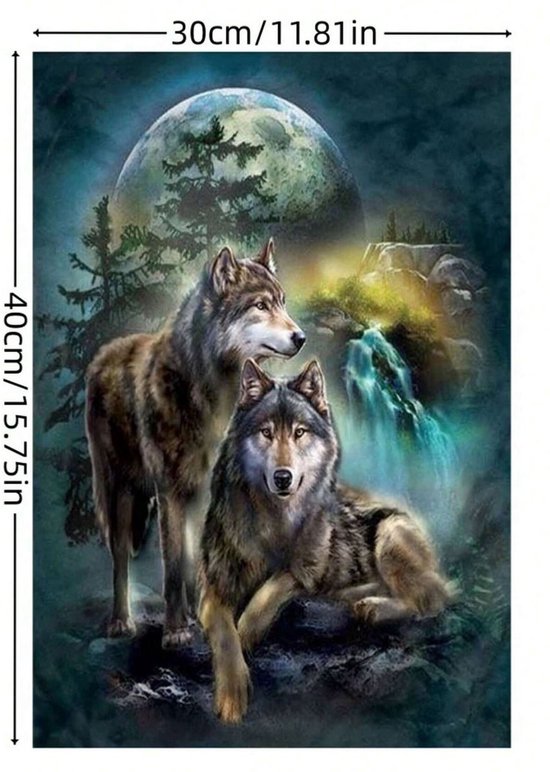 Figured'Art Diamond Painting Set Volwassenen 40x50 Cm Roedel Wolven 5d Diy Art Full Drill Vierkante Diamant Opgerold Canvas 663945839