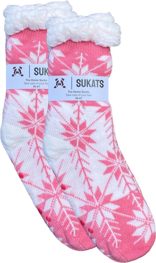 Sukats® Huissokken - Homesocks - Maat 36-41 - Anti-Slip - Fluffy Sokken - Huissokken Dames - Slofsokken - Variant 101 - Meerdere Maten en Varianten