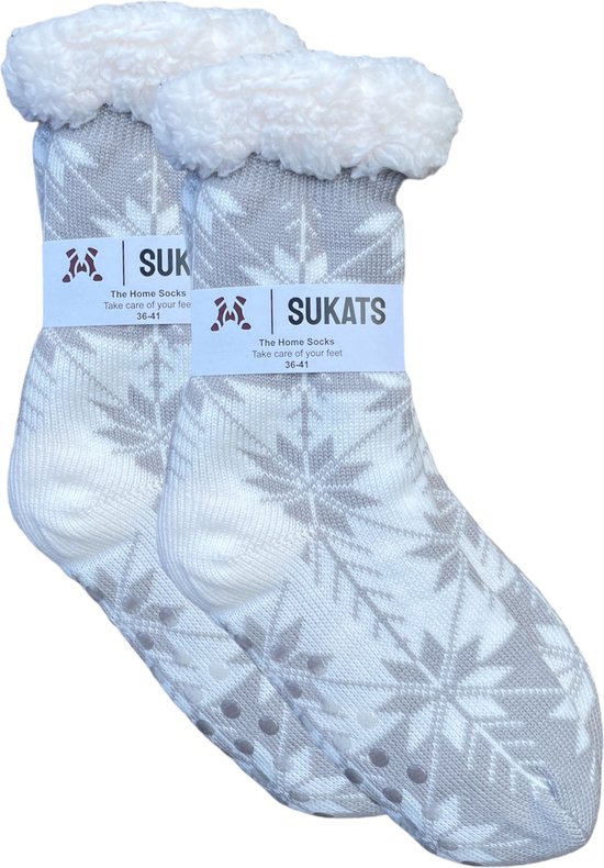 Sukats® Huissokken - Homesocks - Maat 36-41 - Anti-Slip - Fluffy Sokken - Huissokken Dames - Slofsokken - Variant 102 - Meerdere Maten en Varianten