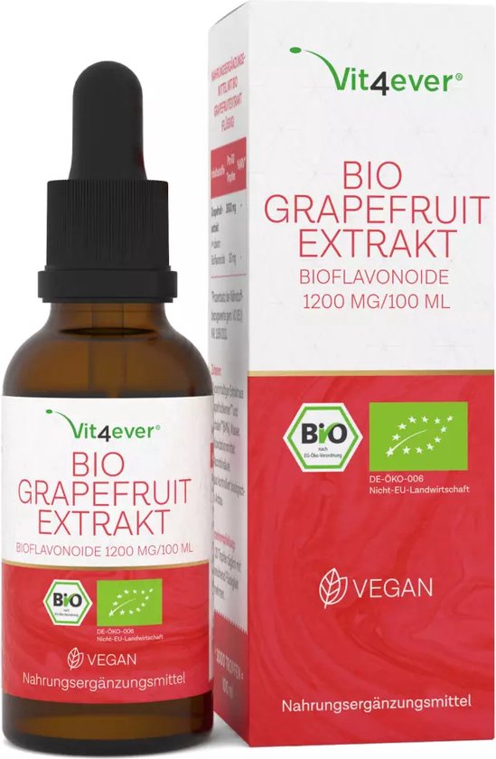 Foto: Biologisch grapefruitzaad extract 1200mg 3000 druppels 100 ml 100 biologisch en veganistisch met polyfenolen en bioflavono den 30mg 