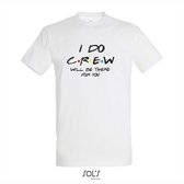 Vrijgezellenfeest T-shirt I Do Crew - Grappig Dames T-shirt met 100% Katoenen Ronde Hals - Wit - Maat L - bride to be - team bride