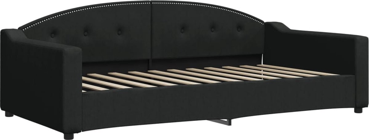 vidaXL Slaapbank - 100x200 - cm - stof - zwart