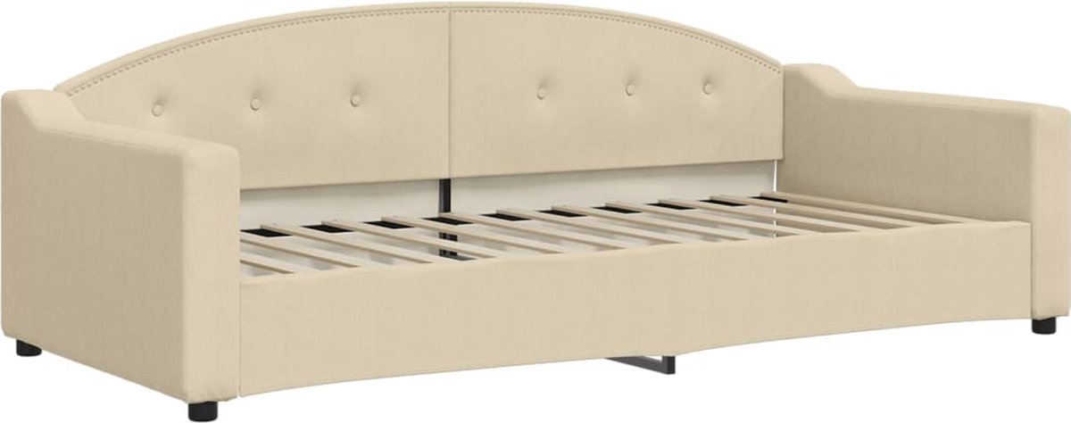 vidaXL - Slaapbank - 90x200 - cm - stof - crèmekleurig