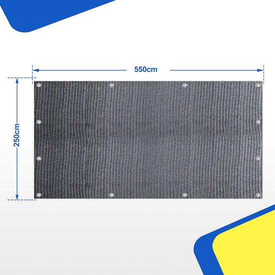 Voortent tapijt Antraciet - 250*550cm tent tapijt - Tenttapijt - HDPE Tapijt - Merkloos