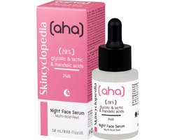 Nacht Peeling Gezichtsserum – Melkzuur, Glycolzuur, Mandelzuur & PHA’s – Egaliseert Teint & Vermindert Fijne Lijntjes – Skincyclopedia – 30ml