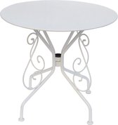 MYLIA Table de jardin en métal aspect fer forgé - blanc - GUERMANTES L 80 cm x H 71 cm x P 80 cm