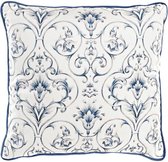 Coussin DKD Home Decor Blauw Polyester Wit Blommor (45 x 10 x 45 cm)