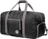 Opvouwbare reistas, 60-100 liter, superlichte reistas voor bagage, sport, fitness, waterdicht nylon, zwart