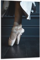 Dibond - Ballerina aan het Dansen op Spitzen - 80x120 cm Foto op Aluminium (Wanddecoratie van metaal)
