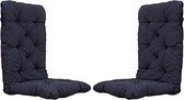 Set van 2 kussens, zitkussens, hoge rugleuning, afm. 120 x 50 x 8 cm, kleur donkergrijs