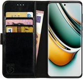 Rosso Element Book Case Wallet Hoesje Geschikt voor Realme 11 Pro | Portemonnee | 3 Pasjes | Magneetsluiting | Stand Functie | Zwart