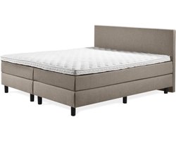 Boxspring Luxe 160x200 Glad Taupe Lederlook