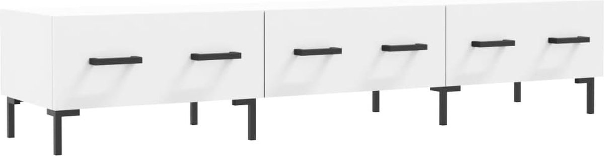 vidaXL - Tv-meubel - 150x36x30 - cm - bewerkt - hout - wit